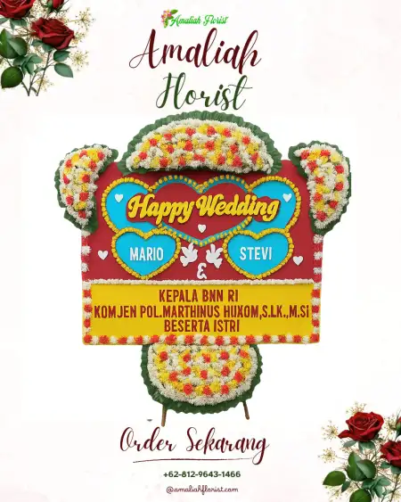 Papan Bunga Pernikahan Harapan Baru